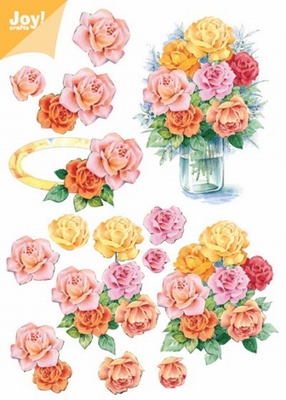 60100006 Joy 3D Bloemen A5  10 Vel