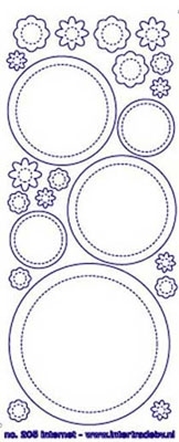 ST205TZ Sticker Cirkels/Bloemen Transparant Zilver