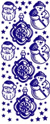 ST524G Sticker Kerstman/Sneeuwpop Goud