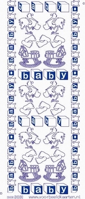 ST3031BBG Sticker Geboorte Babyblauw/goud