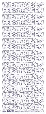 ST3046G Sticker Prettige Feestdagen Goud