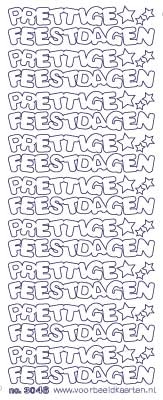 ST3046G Sticker Prettige Feestdagen Goud