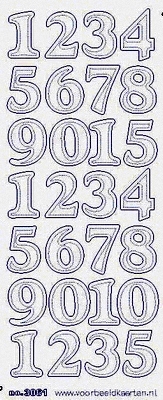 ST3061TG Sticker Cijfers Transparantgoud