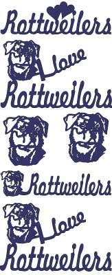 ST2101G Stickers I love Rottweilers Gou