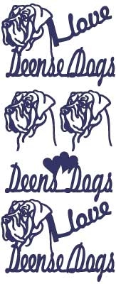 ST2103G Stickers I love Deense Dogs Goud
