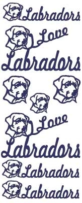 ST2105G Stickers I love Labradors Goud