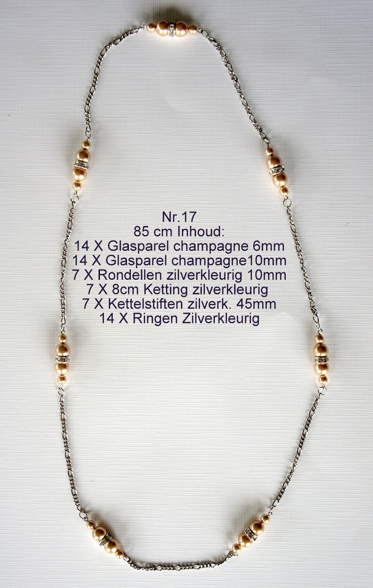 K17 Ketting van glasparels om zelf te maken 85 cm