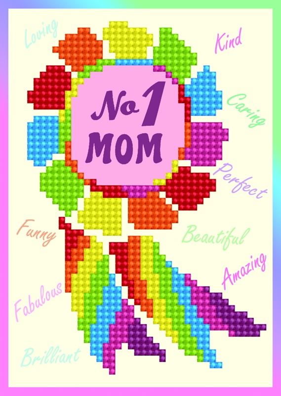 DDG.015 Diamond Dotz® - Greeting Card NUMBER 1 MOM