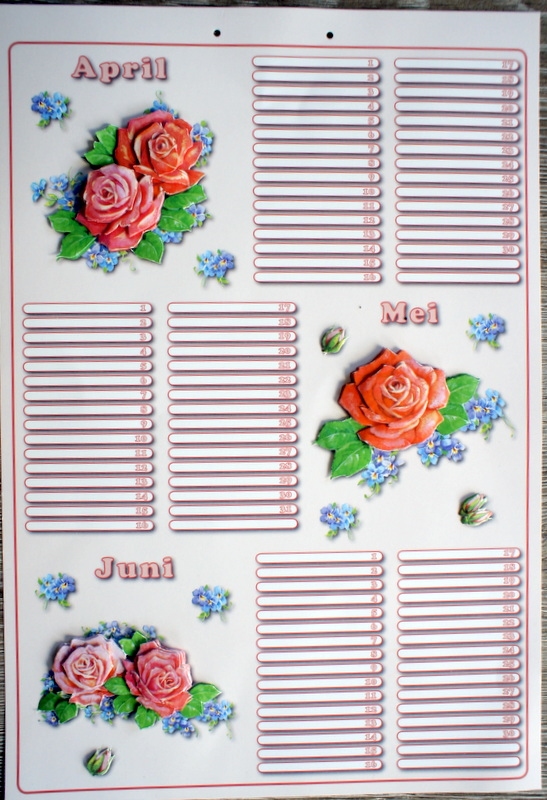 3D Verjaardagskalender Bloemen 35X24 CM