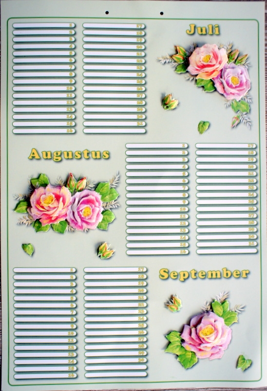 3D Verjaardagskalender Bloemen 35X24 CM