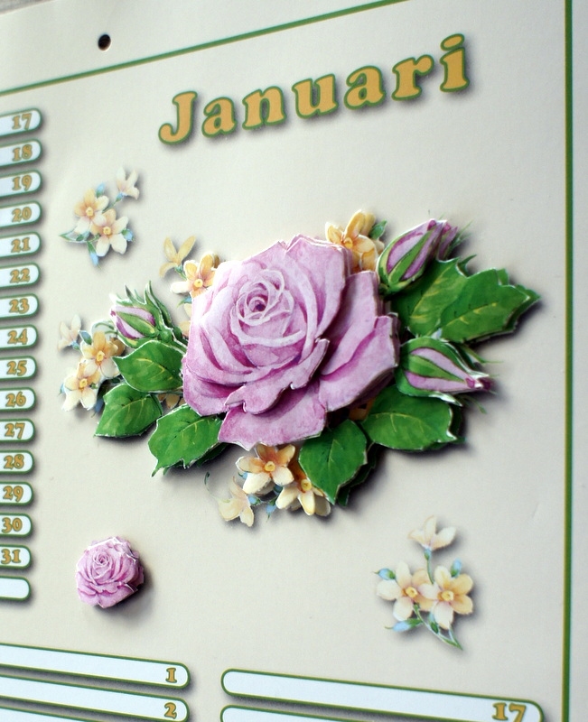 3D Verjaardagskalender Bloemen 35X24 CM