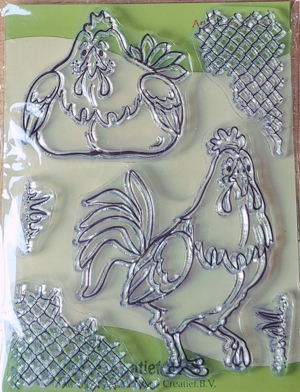 55.3370 Clear stamp Rooster & Hen