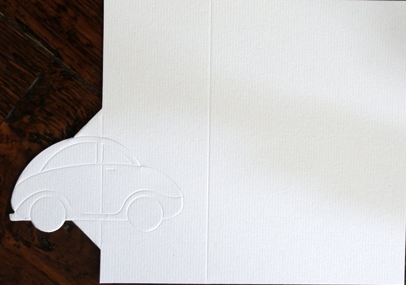 Stanskaarten Auto Kever 4 Stuks 2 X Wit 2 X Creme