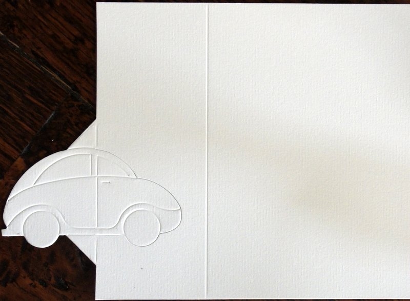 Stanskaarten Auto Kever 4 Stuks 2 X Wit 2 X Creme