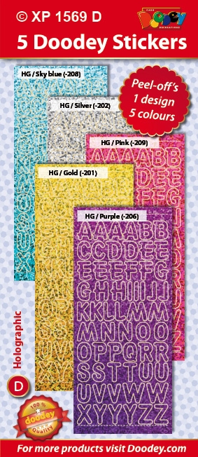 XP6804HRZ  Stickers Div.Ornamenten Holo.Roze
