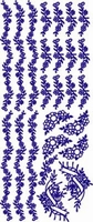 ST113BL Sticker Bloemenranden Blauw 