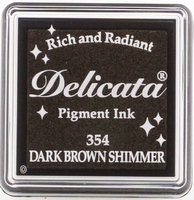 DE-SML-354 Delicata small inkpads Dark brown shimmer 