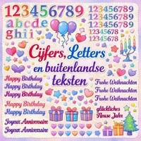 CIJFERS LETTERS EN BUITENLANDSE TEKSTEN  &euro; 0,30